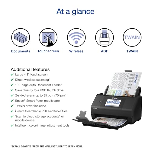 Epson ES-580W touchscreen display interface