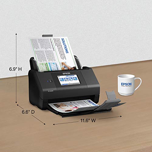 Epson Workforce scanner with paper feed tray extended