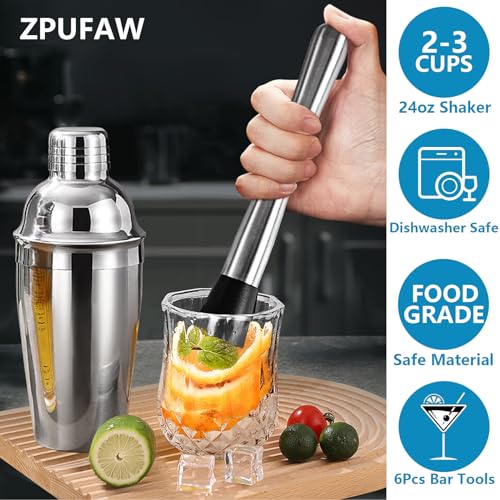 24oz ZPUFAW silver shaker with mirror finish