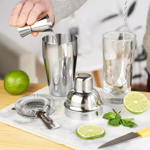 Bartender kit tools including jigger and muddler