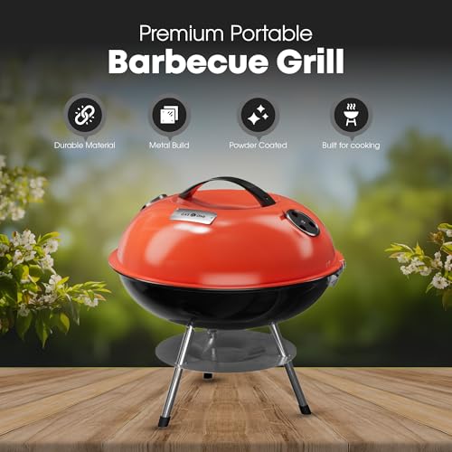 GasOne charcoal grill lid thermometer view