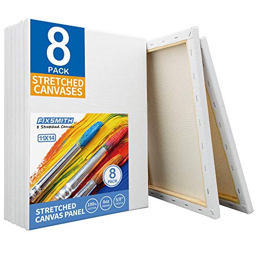 FIXSMITH 11x14 inch stretched canvas 8 pack