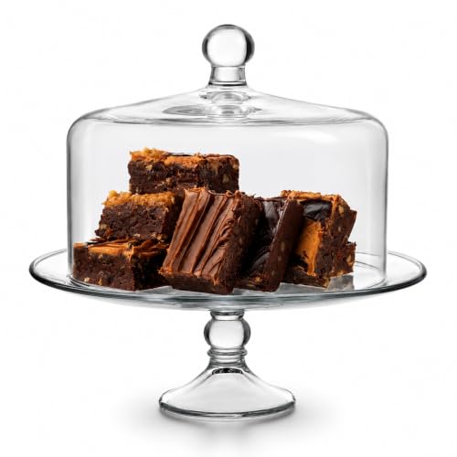 Libbey Selene Glass Cake Stand with Dome Lid