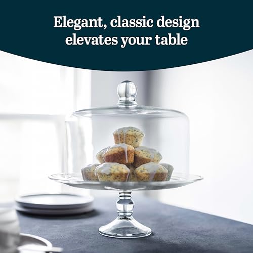 Libbey Selene footed glass dessert stand side view