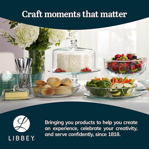 Libbey Selene cake stand and lid on table