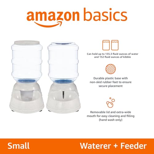 Small gray pet feeding system