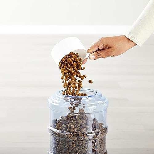 Water dispenser with transparent hopper