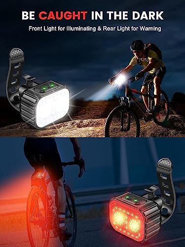 Cuvccn bike lights showing front and back views