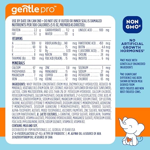 Good Start Dr. Brown's nutritional benefits chart