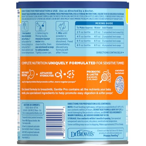 Good Start Dr. Brown's Gentle Pro back label