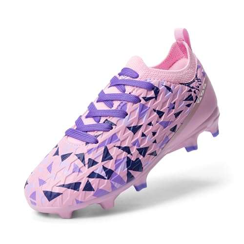 DREAM PAIRS Kids High-Speed Soccer Cleats Pink/Purple 12 Little Kid main view