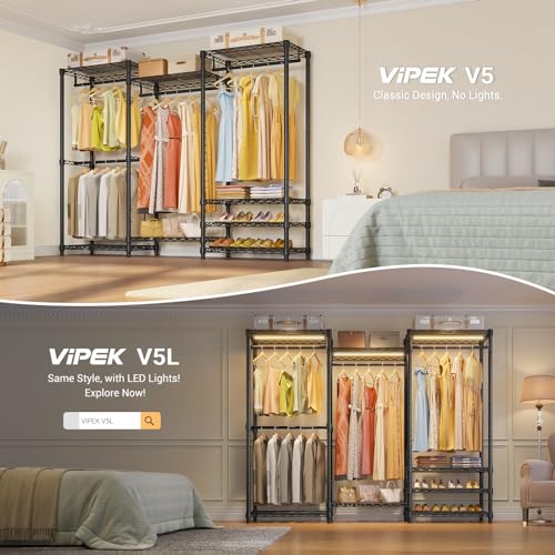 VIPEK V5 Heavy Duty Clothes Rack Black storage shelves