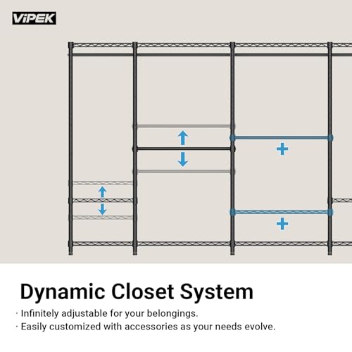 VIPEK V5 Heavy Duty Clothes Rack Black base support