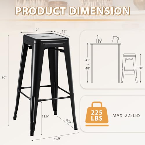Furmax backless bar stool with X-bracket support