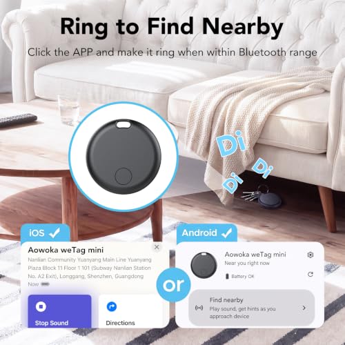 Four black aowoka Bluetooth smart tags