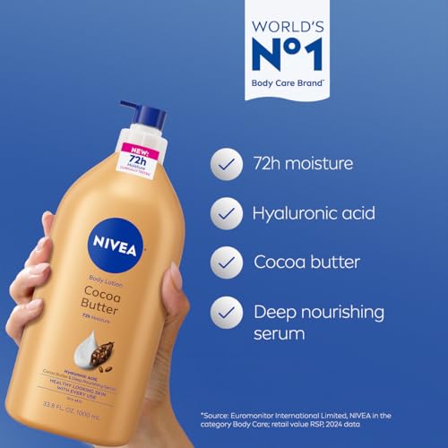 NIVEA 33.8 fl oz lotion bottle size reference
