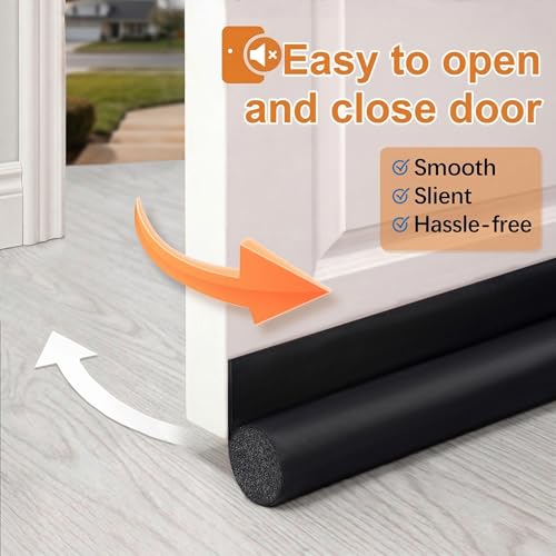Door draft blocker reducing light leakage