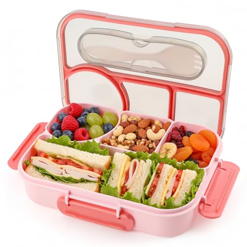 YANLIFY 4-Compartment Bento Box Pink