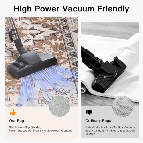 Non-slip TPR backing on Lofus 5x7 carpet