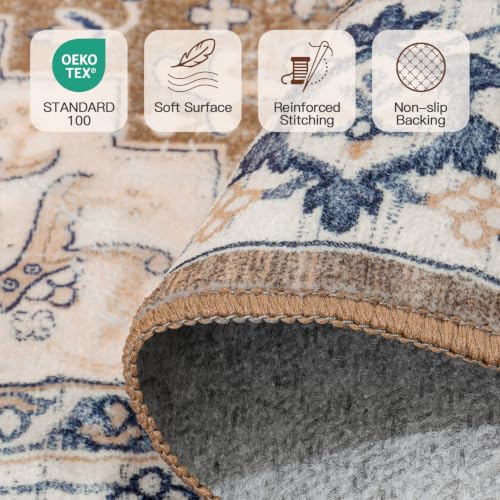 Machine washable material of the Lofus floral rug