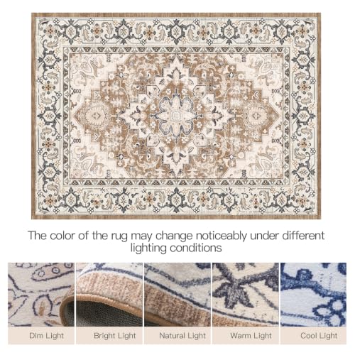 Lofus 5x7 area rug staged in a bedroom setting