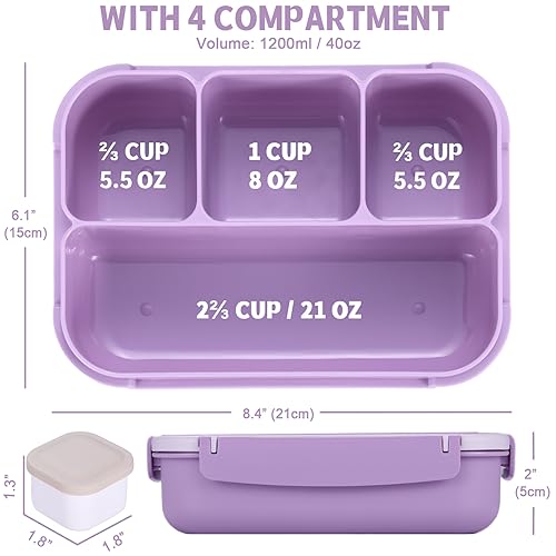 shell and turtle bento box with 4 compartments