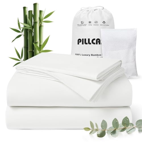 Pillcase bamboo and Tencel queen sheet set in white