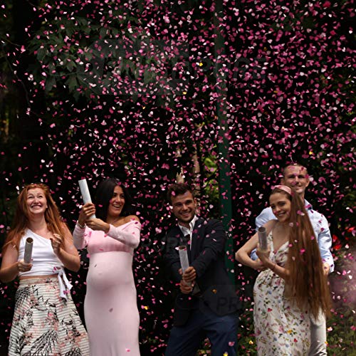 Pink and gold heart shaped paper confetti