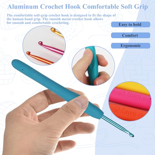 Set of nine crochet hooks 2mm to 6mm