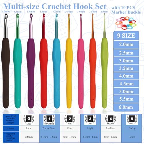 Coopay crochet hooks in vibrant colors