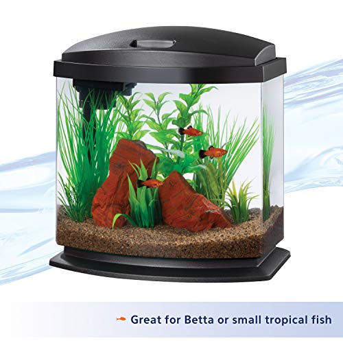 Side profile of Aqueon MiniBow fish tank