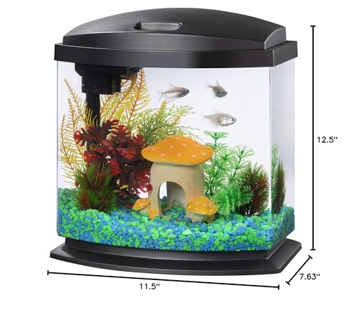 Aqueon MiniBow aquarium in a home setting