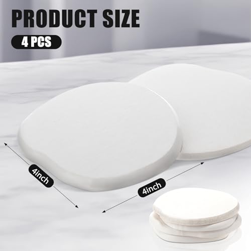 Set of four white stone drink coasters