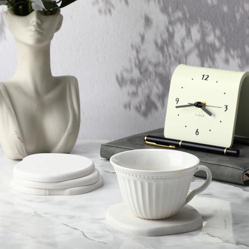 Square white absorbent stone coasters