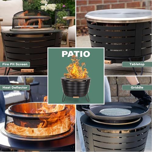 TIKI fire pit with optional accessories