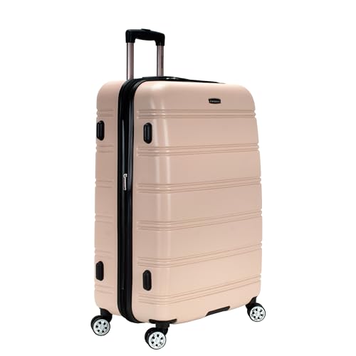 Rockland Melbourne Champagne suitcase spinner wheels