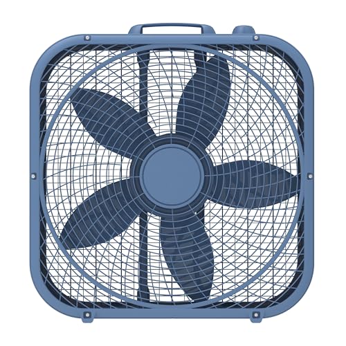 Generic 20-inch 3-speed box fan in Laguna Blue