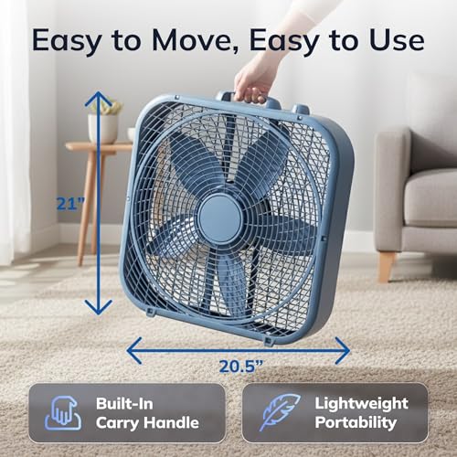 Generic energy efficient box fan blades and grill