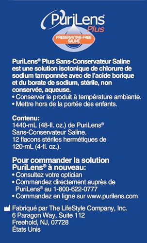 Transparent saline solution in bottle