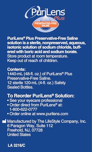 Purilens Plus packaging details