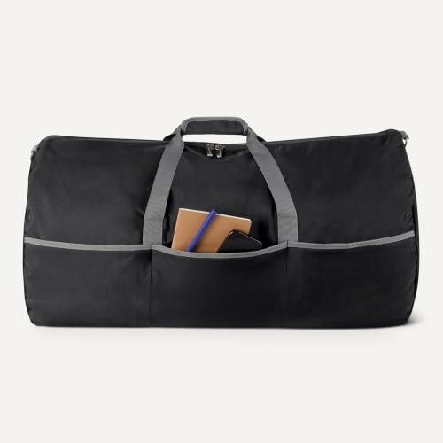 Essentials nylon duffel bag folded flat for storage
