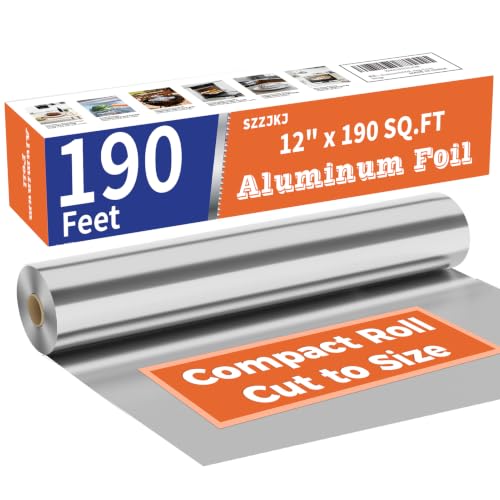SZZJKJ 12in x 190Sq Ft aluminum foil box