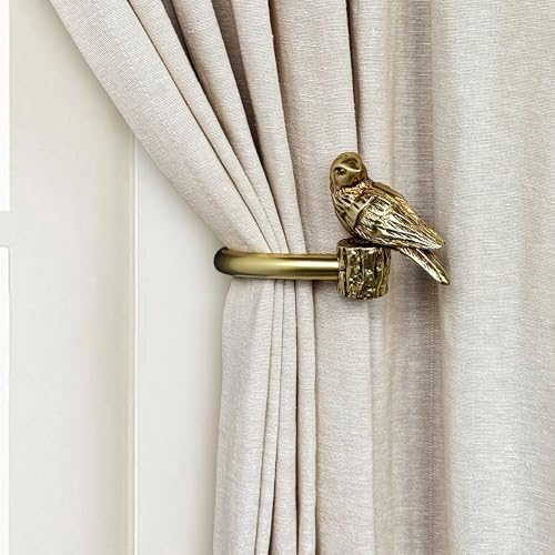 ILAISIHOME bird curtain holdback gold