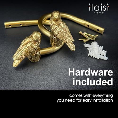 Gold resin bird drapery hook design