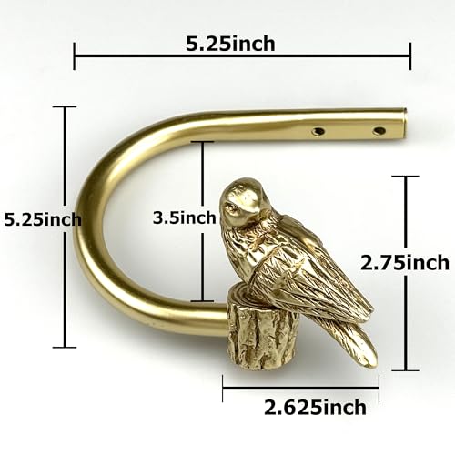 Close up of gold finish bird hook