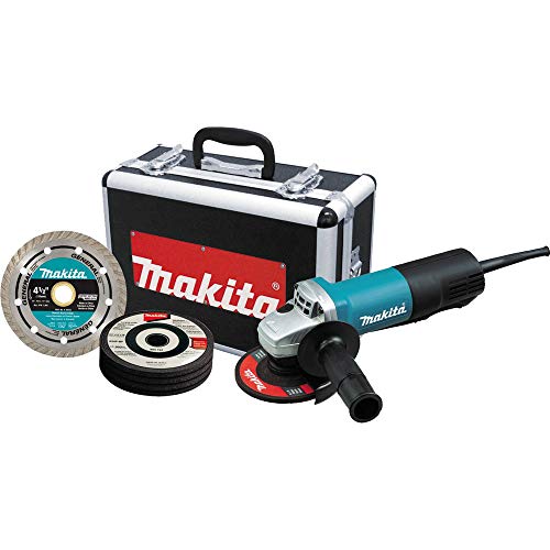 Makita 9557PBX1 angle grinder profile view