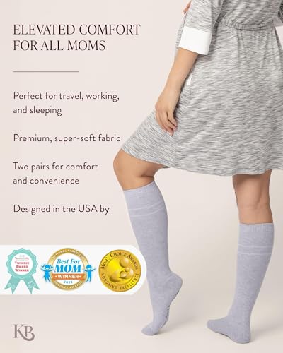 Taupe and Ivory maternity compression socks