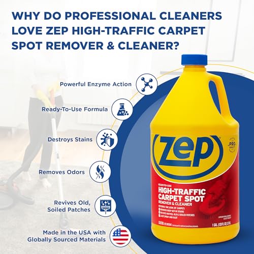 Spray application of Zep carpet cleaner