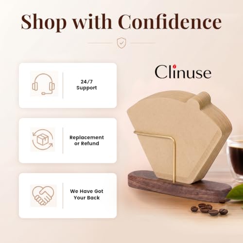 Clinuse coffee filter held by the tab