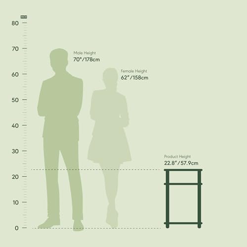 Furinno 3-tier table dimensions view